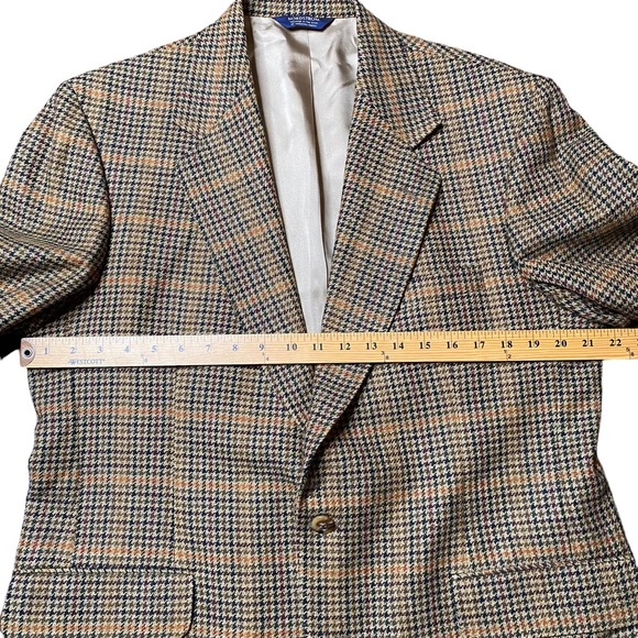 Nordstrom Houndstooth Wool Blazer 42R USA Made Vintage 2 Button Jacket Sportcoat - Picture 10 of 10
